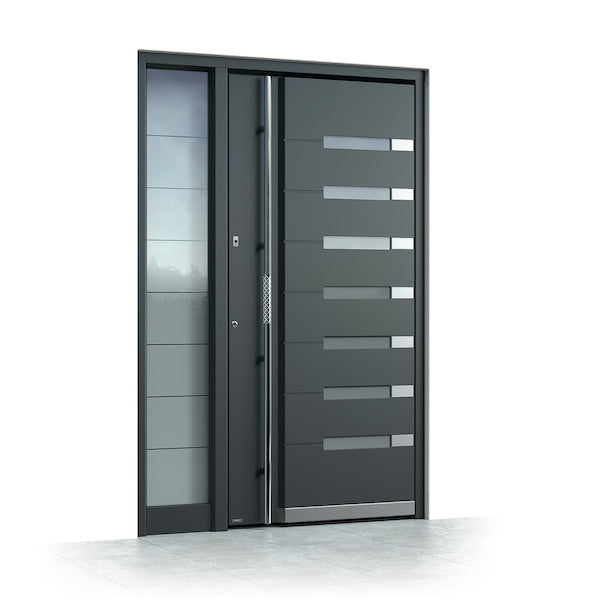 Alu Front door grey side light