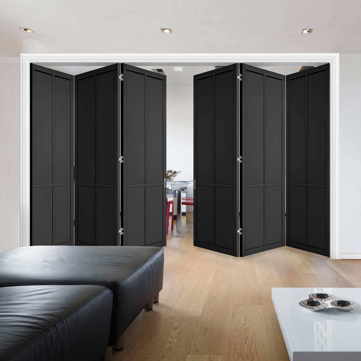 Six Folding Doors & Frame Kit Black Primed