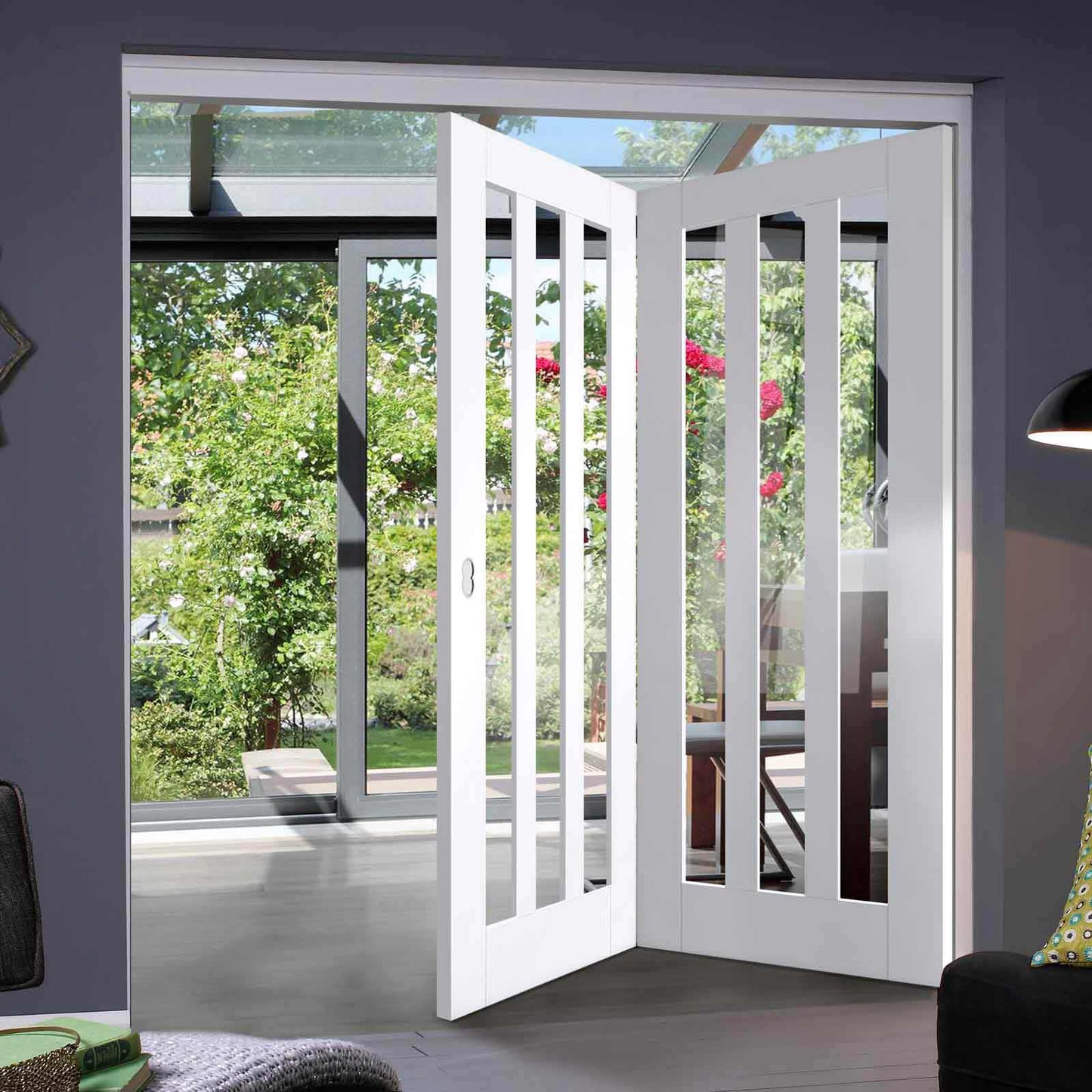 Utah 3 Pane 2+0 - Clear Glass - White Primed